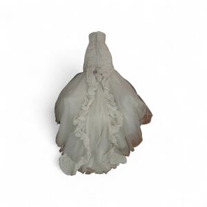 Strapless Ivory Ruffled Tulle Wedding Gown